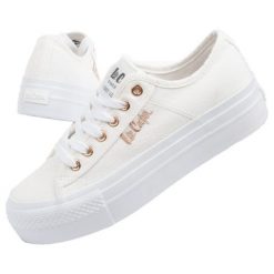 Buty Lee Cooper LCW-24-31-2725L białe. Białe obuwie sportowe damskie bez wzorów, z gumy, tenisowe. Za 255.37 zł.