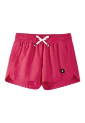 Szorty kąpielowe dziecięce Reima Nauru. Czerwone spodenki dla dziewczynek Reima, na lato, bez wzorów, z materiału, sportowe. Za 109.99 zł.