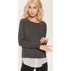 Sweter z koszulą - Szary. Swetry damskie marki House. W wyprzedaży za 29.99 zł.