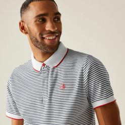 Koszulka turystyczna polo męska Tiver. Białe koszulki polo męskie Regatta, m, bez wzorów, bez ramiączek. W wyprzedaży za 127.10 zł.