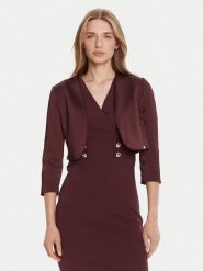 Rinascimento Bolerko CFC0125060003 Bordowy Regular Fit. Czerwone żakiety damskie Rinascimento, m, bez wzorów, z syntetyku. Za 339.99 zł.