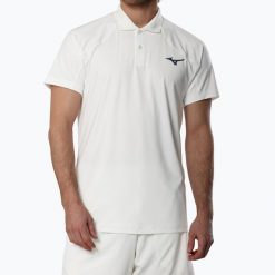 Koszulka męska Mizuno Stargazer Shadow Polo. Białe koszulki polo męskie Mizuno, m, bez wzorów, z elastanu, klasyczne, bez ramiączek. Za 239.99 zł.