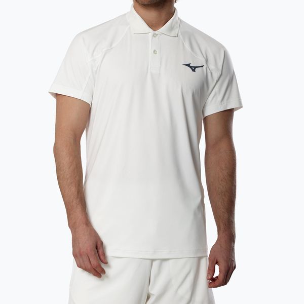 Koszulka męska Mizuno Stargazer Shadow Polo. Białe koszulki polo męskie Mizuno, m, bez wzorów, z elastanu, klasyczne, bez ramiączek. Za 209.99 zł.