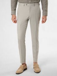Finshley & Harding London Spodnie - Hoxdon Mężczyźni Slim Fit zielony|szary, 98. Szare eleganckie spodnie męskie Finshley & Harding London, m, bez wzorów. Za 279.95 zł.