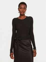 TWINSET Sweter 242TP3040 Czarny Slim Fit. Czarne swetry damskie Twinset, xl, bez wzorów, z syntetyku, bez kołnierzyka, bez ramiączek, bez kaptura. Za 379.99 zł.