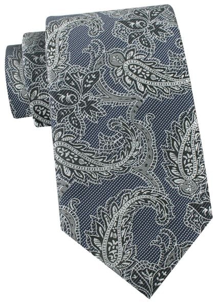 Krawat Męski - Angelo di Monti - Niebieski z Popielem, Duży Wzór. Niebieskie krawaty i muchy Angelo di Monti, bez wzorów, z tkaniny, eleganckie. Za 49.99 zł.