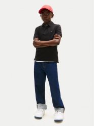 Tommy Hilfiger Polo Flag KB0KB09103 Czarny Regular Fit. Czarne t-shirty dla chłopców Tommy Hilfiger, bez wzorów, z bawełny, bez ramiączek. Za 189.99 zł.