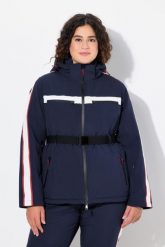 Damskie Kurtka sportowa wodoodporna dwukierunkowy zamek błyskawiczny. Niebieskie kurtki damskie Ulla Popken, plus size, bez wzorów, z elastanu, bez kaptura, narciarskie. Za 849.99 zł.