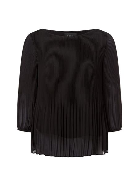 S.Oliver BLACK LABEL Bluzka Kobiety czarny, 38. Czarne bluzki damskie s.Oliver BLACK LABEL, s, bez wzorów, z syntetyku, eleganckie, bez kołnierzyka, bez ramiączek. Za 349.95 zł.