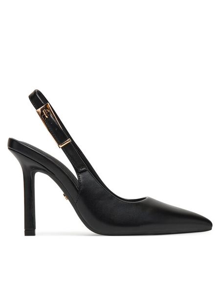 DeeZee Szpilki 6-705-8 Czarny. Czarne sandały damskie DeeZee, bez wzorów, ze skóry, bez obcasa, bez zapięcia. Za 139.99 zł.