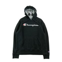 Second life - Bluza z kapturem męska z kieszenią kangura Champion - Jak nowy. Czarne bluzy sportowe męskie Champion, l, bez wzorów, z materiału, z kapturem. Za 85.16 zł.