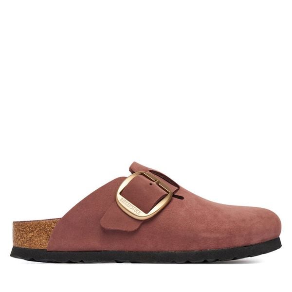 Klapki Birkenstock. Czerwone klapki damskie Birkenstock, bez wzorów, bez obcasa. Za 665.99 zł.