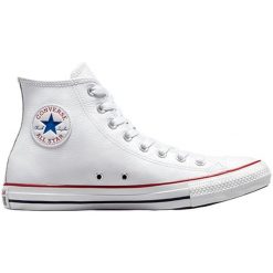 Trampki Converse Chuck Taylor HI Leather, Dla obu płci. Białe trampki męskie Converse, bez wzorów, ze skóry, bez zapięcia. Za 490.00 zł.