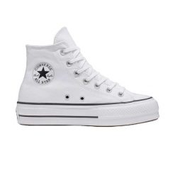Buty Converse Chuck Taylor All Star Lift Platform Białe. Białe trampki i tenisówki damskie Converse, bez wzorów, eleganckie, bez zapięcia. Za 400.15 zł.