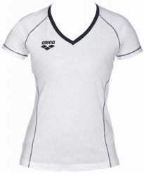 ARENA KOSZULKA WOMEN'S TL S/S TEE WHITE 1D336/10 XS. Białe t-shirty damskie Arena, s, bez wzorów, bez kołnierzyka. Za 44.09 zł.