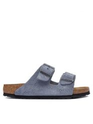 Birkenstock Klapki Arizona 1032694 Niebieski. Niebieskie klapki damskie Birkenstock, bez wzorów, ze skóry, bez obcasa. Za 549.99 zł.