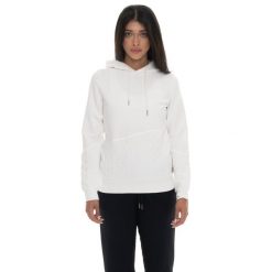 Bluza zimowa Damen z Kapuze zum Überziehen, Leone 1947 Braid-Einsätze. Białe bluzy damskie LEONE 1947 APPAREL, na zimę, bez wzorów, z bawełny, bez kaptura. W wyprzedaży za 144.93 zł.