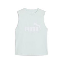 Damska wąska koszulka bez rękawów z logo No. 1 ESS PUMA Peaceful Blue. Białe koszulki sportowe damskie Puma, s, bez wzorów, z dżerseju, bez kołnierzyka, bez ramiączek, na fitness i siłownię. Za 91.35 zł.