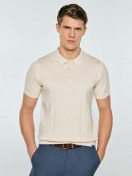 Sweter męski polo z krótkim rękawem perłowy matison 103. Białe swetry przez głowę męskie Big Star, l, bez wzorów, z bawełny, bez kołnierzyka. Za 159.99 zł.