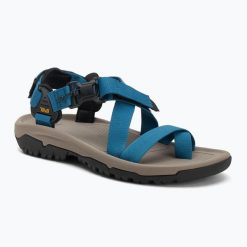 Sandały męskie Teva Hurricane Terra Dactyl. Niebieskie trekkingi męskie Teva, trekkingowe. Za 309.99 zł.