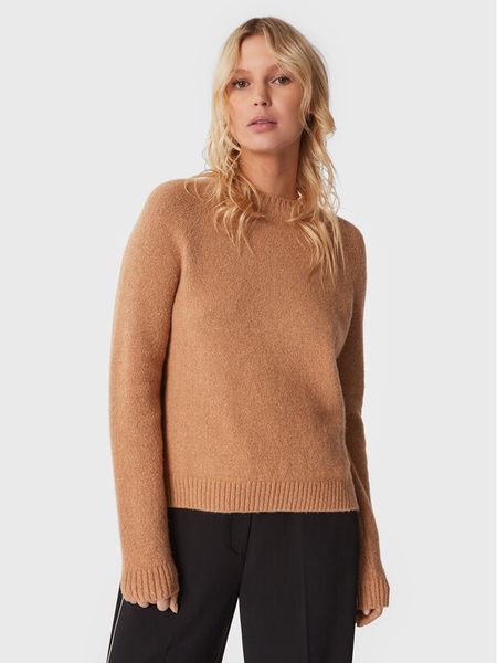 Boss Sweter Febisan 50478315 Brązowy Regular Fit. Brązowe swetry damskie Boss, m, bez wzorów, z wełny, bez kołnierzyka, bez ramiączek, bez kaptura. Za 449.99 zł.