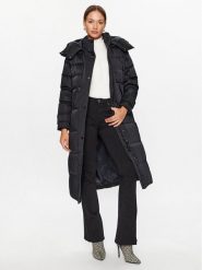 Guess Płaszcz zimowy W3BL41 WFSW2 Czarny Regular Fit. Czarne płaszcze damskie Guess, na zimę, l, z aplikacjami, z syntetyku, bez kaptura. Za 969.99 zł.
