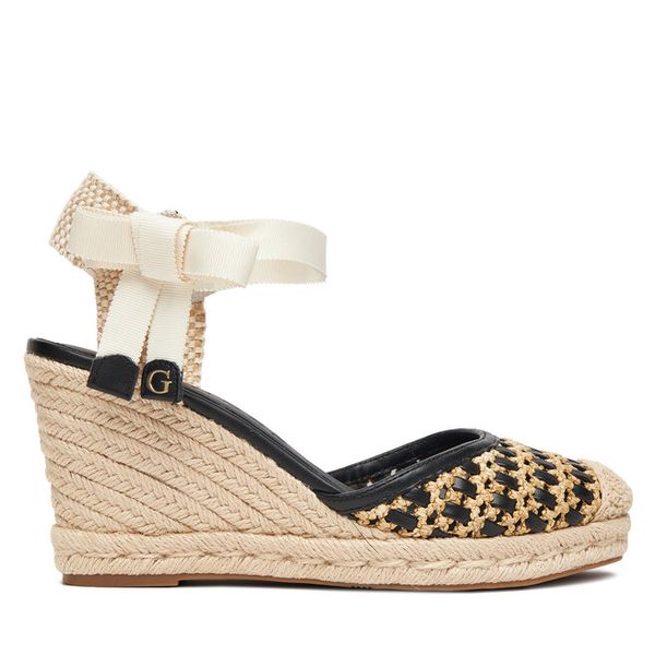 Espadryle Guess. Czarne sandały damskie Guess, z aplikacjami, bez obcasa, bez zapięcia. Za 419.99 zł.