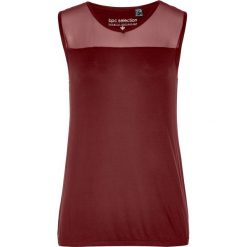 Top z siatkową wstawką bonprix czerwony kasztanowy. Topy damskie marki bonprix. Za 24.99 zł.