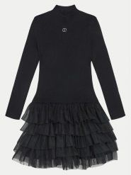 TWINSET Sukienka codzienna 242GJ3121 Czarny Regular Fit. Czarne sukienki dla dziewczynek Twinset, bez wzorów, z syntetyku, bez ramiączek. Za 599.99 zł.