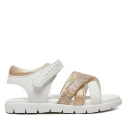 Sandały Tommy Hilfiger. Białe sandały dziewczęce Tommy Hilfiger, bez zapięcia. Za 149.99 zł.