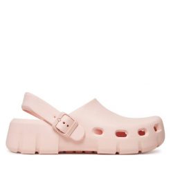 Klapki Birkenstock. Szare klapki damskie Birkenstock, bez wzorów, bez obcasa. Za 579.99 zł.