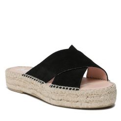 Espadryle Manebi. Czarne espadryle damskie Manebi, bez wzorów, bez obcasa, bez zapięcia. Za 379.99 zł.