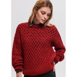 Sweter z domieszką wełny - Bordowy. Czerwone swetry damskie Reserved, z wełny. Za 139.99 zł.