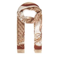 Szal Guess. Brązowe szaliki i chusty damskie Guess, z aplikacjami. Za 219.99 zł.