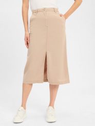 Tommy Hilfiger spódnica midi Kobiety Lyocell beżowy, 36. Brązowe spódnice damskie Tommy Hilfiger, bez wzorów, z bawełny, midi. Za 429.95 zł.