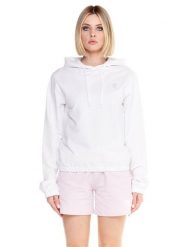 Bluza lekka z bawełna z kaptur na co dzień. Białe bluzy damskie LEONE 1947 APPAREL, m, bez wzorów, z bawełny, bez kaptura. Za 126.26 zł.
