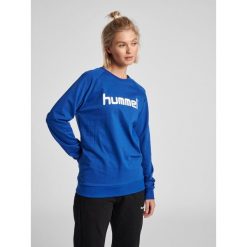Bluza do piłki ręcznej damska Hummel Go Cotton Logo Sweatshirt Woman. Niebieskie bluzy damskie Hummel, s, bez wzorów, z bawełny, bez kaptura. Za 133.90 zł.