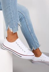 Białe Trampki Aikaleia. Białe trampki i tenisówki damskie Renee, bez wzorów, z jeansu, eleganckie, bez zapięcia. Za 44.99 zł.