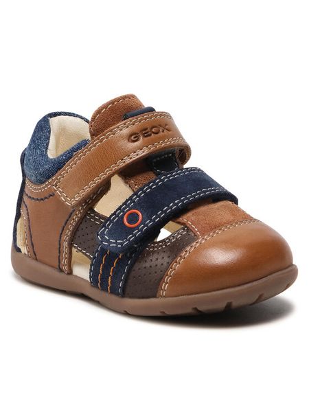 Geox Sandały B Kaytan B. A B1550A 0CL22 C5GF4 Brązowy. Brązowe sandały chłopięce Geox, ze skóry, bez zapięcia. Za 259.99 zł.