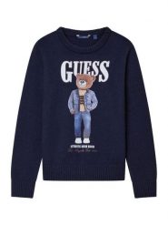 Guess Sweter L6RR04 Z2ZK2 Granatowy Regular Fit. Niebieskie swetry dla chłopców Guess, z aplikacjami, z syntetyku, bez kołnierzyka, bez kaptura. Za 269.99 zł.