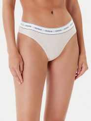 Guess Stringi O97E04 KBBU1 Beżowy. Brązowe stringi damskie Guess, l, z aplikacjami, z bawełny. Za 49.99 zł.