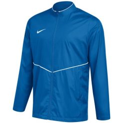 Kurtka męska Nike Park 26 Rain, wodoodporna, 100% poliester z recyklingu. Niebieskie bluzy męskie Nike, m, bez wzorów, z materiału, bez kaptura. Za 141.99 zł.