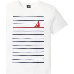 T-shirt z nadrukiem Slim Fit bonprix biały. T-shirty męskie marki bonprix. Za 44.99 zł.