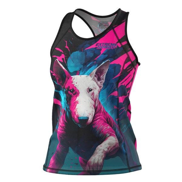 Koszulka sportowa damska bez rękawów Tank top EXTREME HOBBY VIVID BULLTERRIER. Czarne obuwie sportowe damskie EXTREME HOBBY, bez wzorów, z elastanu, na fitness i siłownię. Za 139.00 zł.