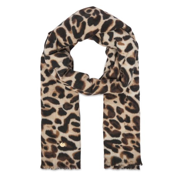 Szalik Guess. Brązowe szaliki i chusty damskie Guess, z aplikacjami. Za 194.99 zł.