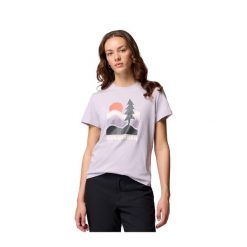 Koszulka damska Columbia Ruby Springs Graphic Fitted S/S. Fioletowe koszulki sportowe damskie Columbia, s, bez wzorów, bez kołnierzyka, bez ramiączek. Za 88.19 zł.