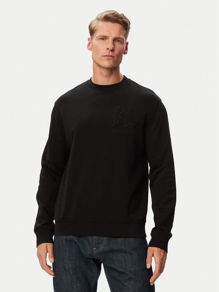 KARL LAGERFELD Bluza 705022 563900 Czarny Regular Fit. Czarne bluzy męskie KARL LAGERFELD, m, bez wzorów, bez kaptura. Za 569.99 zł.