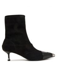 Liu Jo Botki Deva 19 SF6009 TX562 Czarny. Czarne botki damskie Liu Jo, z materiału, bez obcasa, na szpilce, bez zapięcia. Za 834.99 zł.