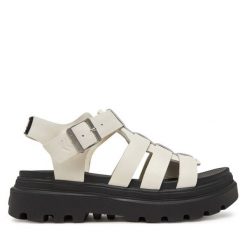 Sandały Palladium. Białe sandały damskie Palladium, bez wzorów, bez obcasa, na płaskiej podeszwie, bez zapięcia. Za 299.99 zł.