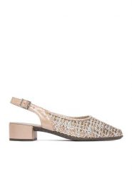 Rieker Czółenka CEO-47078-90 Złoty. Żółte czółenka damskie Rieker, bez wzorów, ze skóry, bez obcasa, bez zapięcia. Za 319.99 zł.